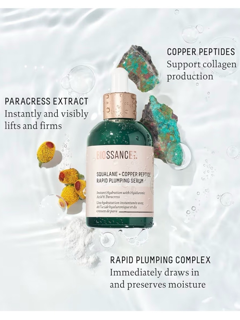 Biossance Squalane + Copper Peptide Rapid Plumping Serum/ 50 ML ✨ New